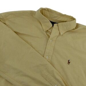 Ralph Lauren Classic Fit Yellow Oxford Button Down Shirt Men's XL